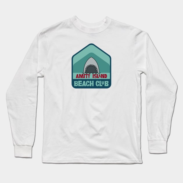 Amity Island Beach Club Long Sleeve T-Shirt by TheGayGeekDesigns